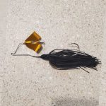 Black Baby Buzzbait Gold Blade Side View
