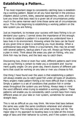 Strategies For Bass Establishing a Pattern by Lee Bailey Jr. Fresh Water Fishing Hall of Famer.