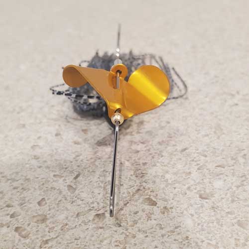 Bluegill Baby Buzzbait Gold Blade Front View