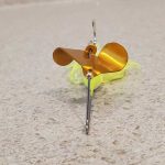 Chart/White Baby Buzzbait Gold Blade Front View