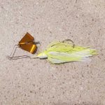 Chart/White Baby Buzzbait Gold Blade Side View