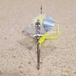 Chart/White Baby Buzzbait Silver Blade Front View