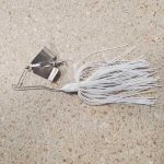 White Baby Buzzbait Silver Blade Side View