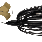 The Baby Buzzbait Black skirt and gold precision cupped blade. Choosing the Black Baby Buzzbait™ Vegetation Tamer will really help put more fish in the boat.