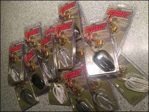 Baby Buzzbait™ is packaged to sell. It uses a very small foot print. Also graphics to draw customers to it.